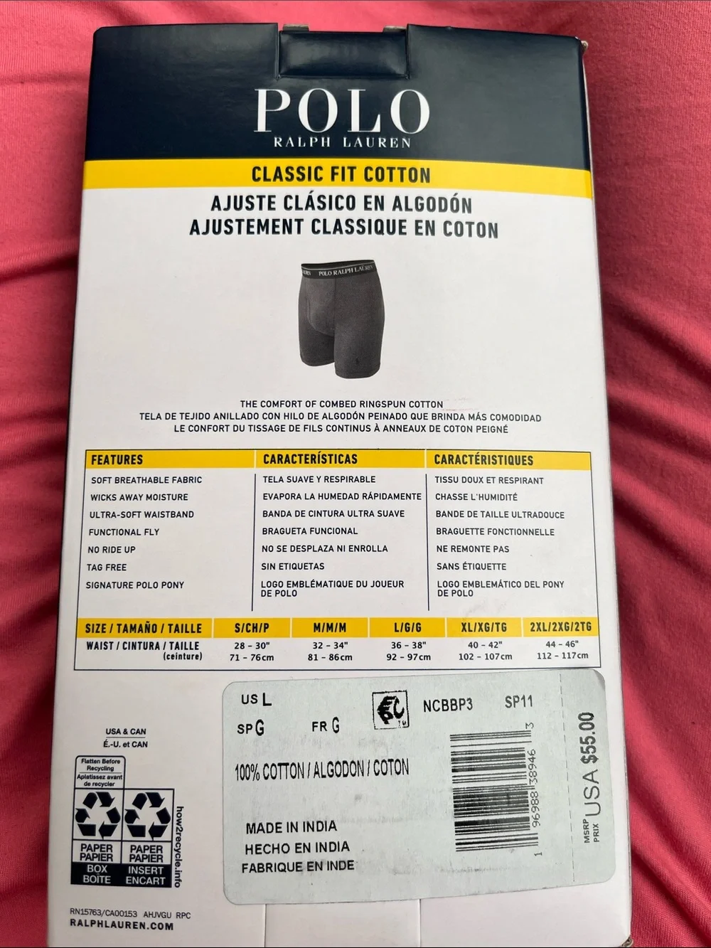 Polo by Ralph Lauren Men's 3-Pack Boxer Briefs - navy blue Green, Light Blue